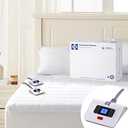 Sealy Electric Mattress Pad Queen Size, 10 Heating Settings Heated Mattress Pad, Bed Warmer with Dual Controller & Auto Off 1-12 Hours, Fit Up to 17", Machine Washable, 60"x80"