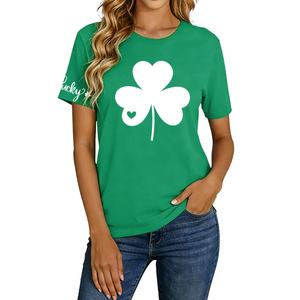 RECUTEWU St. Patricks Day Shirt for Women: St Paddy's Clover Shamrock Tee Irish Lucky Short Sleeve T-Shirts Tops