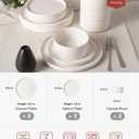 Famiware Porcelain Dinnerware Set, 24-Piece Modern Plate and Bowl Set, dish set for 8, Microwave and Dishwasher Safe Tableware, White