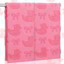 SmoothNovelty 2 Pcs Pink Bow Rubber Ducky Hand Towels for Bathroom Bow Duck Jacquard Weave Bathing Duck 100% Cotton Absorbent Decorative Dish Bath Towels for Bathroom Kitchen Decor, 14 x 29 Inch