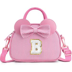 YOOLIFE Personalized Gifts for Girls Kids - Girls Kids Crossbody Bag Purse | Initial Pink Purses for Girl Kid Toddler Wallet, 3 4 5 6 7 8 Year Old Girl Birthday Gifts for Daughter Sister Pink B