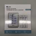 Indoor Outdoor Thermometer Wireless, 4.5 Inch Display Digital Hygrometer Thermometer Temperature Humidity Monitor with 330ft Range Sensor and Adjustable Backlight (White)