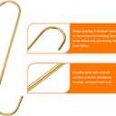 2 x HARFINGTON 6pcs Long S Hooks 8 Inch Extra Long Metal S-Shaped Hanging Hooks High Manganese Steel S Hanger Storage Organizing Tool for Kitchen Garden Bathroom Garage Closet, Gold Tone