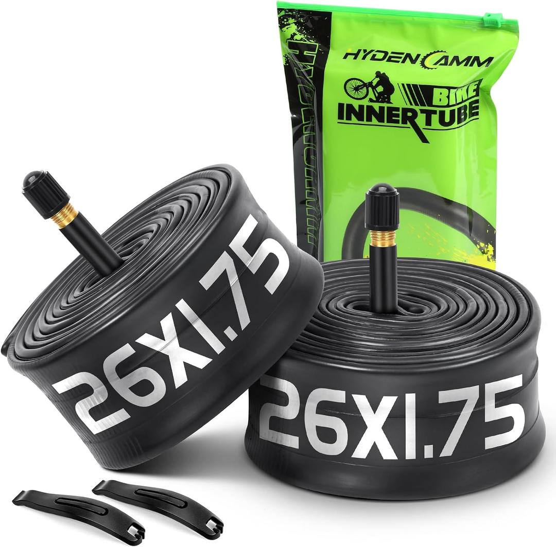 2 Pack 20/26x1.75/2.125 Bike Tube with 35mm Schrader Valve, Butyl 20/26x1.95 Inner Tube with 2PCS Levers, 20/26 X 1.75/2.125 Bicycle Tube Compatible with MTB, Cruisers, City Bike, Road Bikes