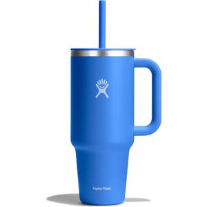 Hydro Flask Travel Tumbler with Handle, Lid and Straw - Insulated Stainless Steel in 40 Oz Cascade