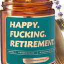 Funny Retirement Gifts for Women Men - Happy Retirement Scented Candle - Retired Gift for Woman, Cool Farewell Party Gag Gift Idea for Soon to be Retired Pension Coworkers, Boss, Retiring Friends, Pack 2