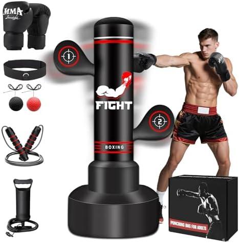 Upgraded Heavy Freestanding Punching Bag for Adults Teens, 70” Standing Punching Bag Kicking Bag Heavy Bag, Women Men Kickboxing Bags for Training MMA Fitness Home Gym, There is no jump rope.