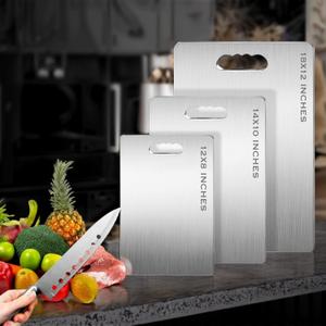 Titanium Cutting Board, 100% Pure Titanium Cutting Boards for Kitchen, Double-sided Food Grade Cutting Boards Non Toxic, Chopping Board Dishwasher Safe for Cutting Meat Vegetable Fruit (18"L*12"W)