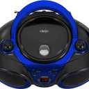 Jensen CD-490 Portable Sport Stereo CD Player with AM/FM Radio and Aux Line-in & Headphone Jack (Blue)