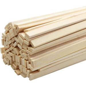 100pcs 15.7x0.35 Inch Strong Natural Bamboo Sticks, Wooden Craft Sticks, Extra Long Sticks, Wood Strips for Craft Projects