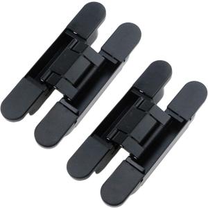 Coshar Heavy Duty Door Hinges Invisable Door Hinges Hidden Door Hinges 5.9 Inch 3 Way Adjustable Butt Hinge, 88lb Weight Capacity (Black, 2 Hinge)