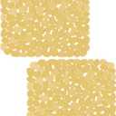 Bligli Pebble Sink Mat for Stainless Steel/Ceramic Sinks, 2 Pack PVC Sink Protectors Mats for Bottom of Kitchen Sink, Dish Drying Mat for Dishes and Glassware, 15.7 x 11.8 inch, Clear Yellow