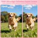 5K Digital Camera for Photography,UHD 75MP WiFi Vlogging Camera for YouTube,Compact Camera with 3" 180Flip Screen,64GB SD Card,16X Digital Zoom,2 Batteries,Perfect for Beginners and Teens,Pink