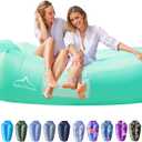 AlphaBeing Inflatable Lounger Beach Chair Accessories, Air Sofa Hammock Inflatable Couch for Camping Backyard Lakeside with Compression Sacks, Ideal Outdoor Gifts for Adults (GREEN)