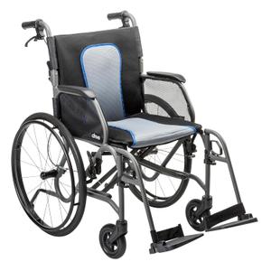Drive Medical AeroFly Ultra-Lite Wheelchair, 18 Seat Width and Swing-Away Footrests, Lightweight Folding Travel Wheelchair, Easy to Carry 13.3 lb Frame, Matte Grey