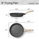 CAROTE Nonstick Frying Pan Skillet, Non Stick Granite Fry Pan Egg Pan Omelet Pans, Stone Cookware Chef's Pan, PFOA Free, Induction Compatible (Classic Granite, 8-Inch)