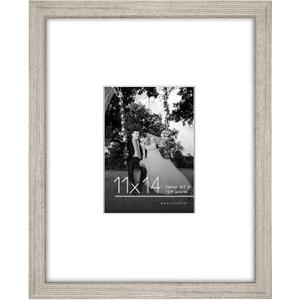 Americanflat 11x14 Picture Frame with Shatter-Resistant Glass - Use as 5x7 Frame with Mat or Display 11x14 Photo Without Mat - Signature Collection - Picture Frames for Wall Display - Driftwood