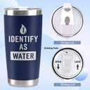 Father's Day Gifts for Men, CUPLOOV 20 Oz Navy Blue Tumbler with Lids & Straw I Identify as Water Coffee Mug Funny Birthday Gifts for Dads, Grandpas, Husband Retirement Father's Day Presents Xmas Gift