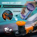AUTIWOZ Mini Polisher, 2/3Inch Small Buffer Polisher, 630W with 12mm Random Orbital, Dual Action Car Polishers and Buffers for Car Detailing, Headlight Polishing, 2500-7000RPM with Soft Start, W02