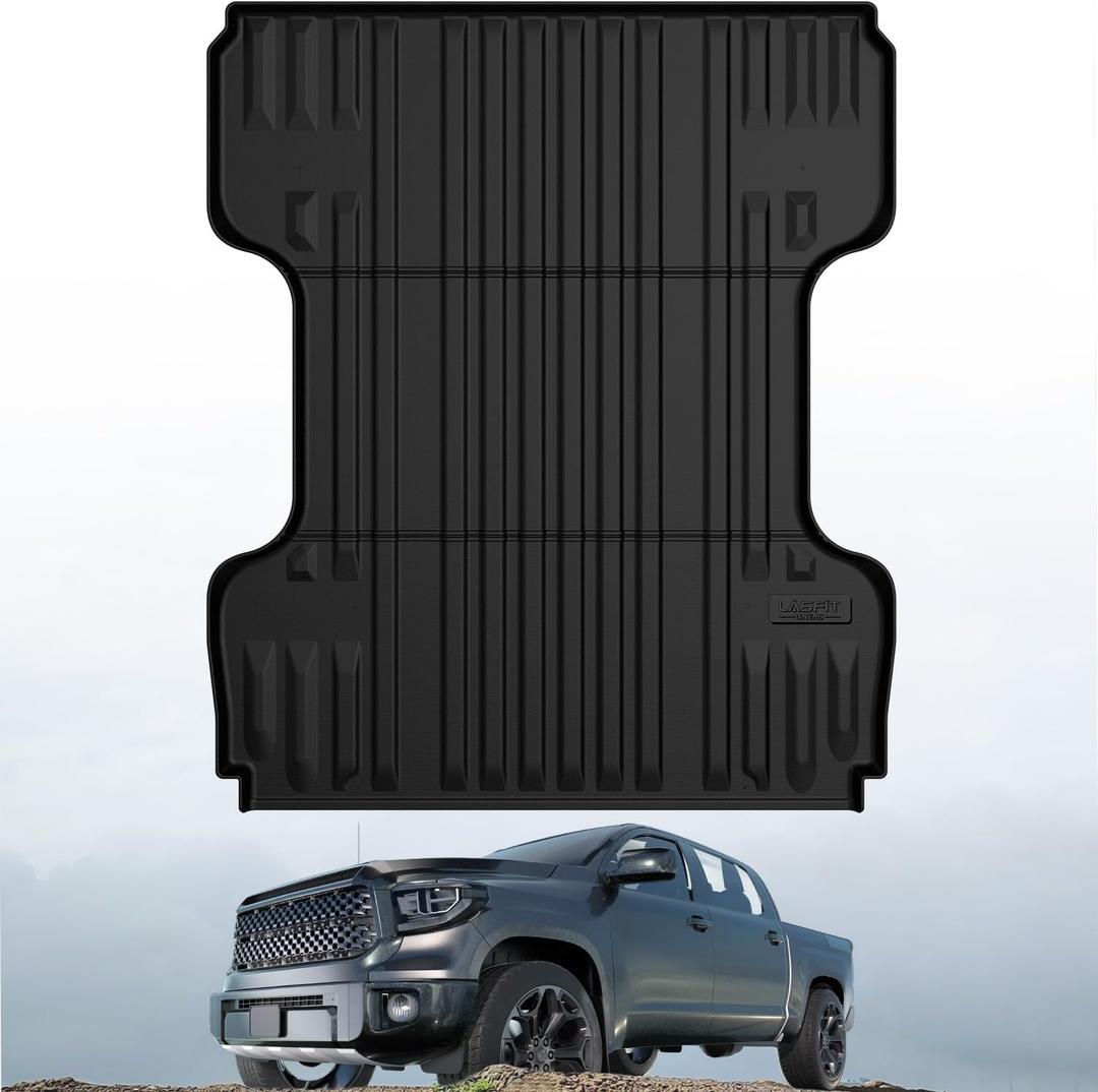 LASFIT Bed Mat for Toyota 2007-2021 Tundra 6.5FT/6.5' Truck Bed Mat All Weather 6.5 FT Bed Liner for Toyota Tundra 2021 2020 2019 2018-2007 Accessories TPE Trunk Mat Cargo Mat (Not Fit Drop-in Liner)