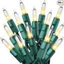 PREXTEX 100 Count Clear Christmas Lights  20 ft Ultra Bright String Lights with Green Wire for Indoor and Outdoor Use, Christmas Trees, Holidays, Patios and Garden