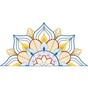 Resama Large Metal Mandala Wall Decor, Unique Lotus Flower Wall Art, Suitable for Office and Home Indoor and Outdoor Decoration (Colorful, 45''x22.6'' / 114x57.5cm)