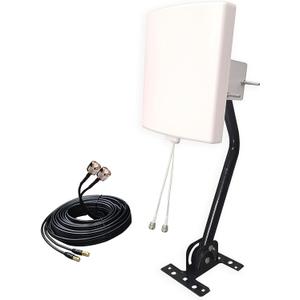SignalPlus Outdoor 2x2 MIMO Directional WiFi Antennas Long Range 2.4GHz/ 5.8GHz External Panel WiFi Antenna Kit for WiFi Router/Wireless Access Point/Camera with Detachable Antennas (Full Kit)