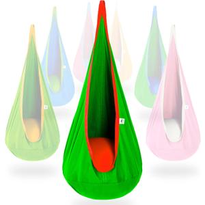 OUTREE Kids Pod Swing Seat, Cotton Child Hammock Swing Chair, Sensory Swing for Indoor and Outdoor Use, Green