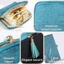 Tucnoeu 5-Layer Jewelry Pouch with Zipper, Small Travel Jewelry Case, Mini Travel Jewelry Bag for Rings, Bracelets, & Bangles with Tassel Zipper, Anti-Scratch & Portable Jewelry Bag