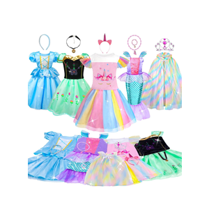 Meland Princess Dress Up - Dress Up Clothes for Girls with Toys,Christmas Birthday Gift for Toddler Girls 3,4,5,6,7,8 Years