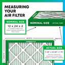Filterbuy 12x24x2 Air Filter MERV 8 Dust Defense (4-Pack), Pleated HVAC AC Furnace Air Filters Replacement (Actual Size: 11.38 x 23.38 x 1.75 Inches)