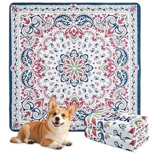 Mozin Washable Pee Pads for Dogs, 2 Pack Super Absorbent Reusable Puppy Pads Waterproof, Leak-Proof & Non-Slip Whelping Pad for Potty Training, Playpens, Crates, Floors, Beds, and Couches 36"x36"