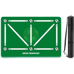 Soccer Training Mat,Dribble Silent Sports Auxiliary Props,Footstep System Training Blanket,Football Training Pace Ball Control Equipment, GREEN