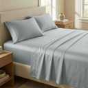 Beckham Hotel Collection King Sheet Set 100% Cotton, 500TC Luxury Sateen Bedding, 16 Deep Pocket, Moisture-Wicking, 4-Piece, Gray