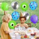 FYSUIMU 60Pcs 12 In Cartoon Monster Theme Balloons Green Purple Blue Silver Latex Balloons for Birthday Baby Shower Party Decor