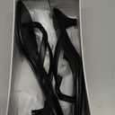 Womens Flip-Flops Kitten Heels Thong Sandals For Women Square Toe Slip On Fashion Summer Dress Sandals (7.5, Black)