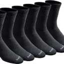 Dickies Men's Dri-Tech Essential Moisture Control Crew Socks, (6, 12 Pairs) (XX-Large, Solid Black (6 Pairs))