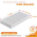 Fire Bricks, WoodStove Firebricks, 2400F Light Weight High Temperature Insulated Brick Replacement for Wood Stoves,Fireplaces, Kiln and Forging Ovens, Size 9" X 4-1/2" X 1-1/4", 12 Pieces, White Color