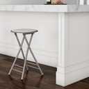 Lavish Home Folding Stool - Backless 24-Inch Stool with 225lb Capacity for Kitchen or Rec Room - Portable Indoor Counter Bar Stools (White)