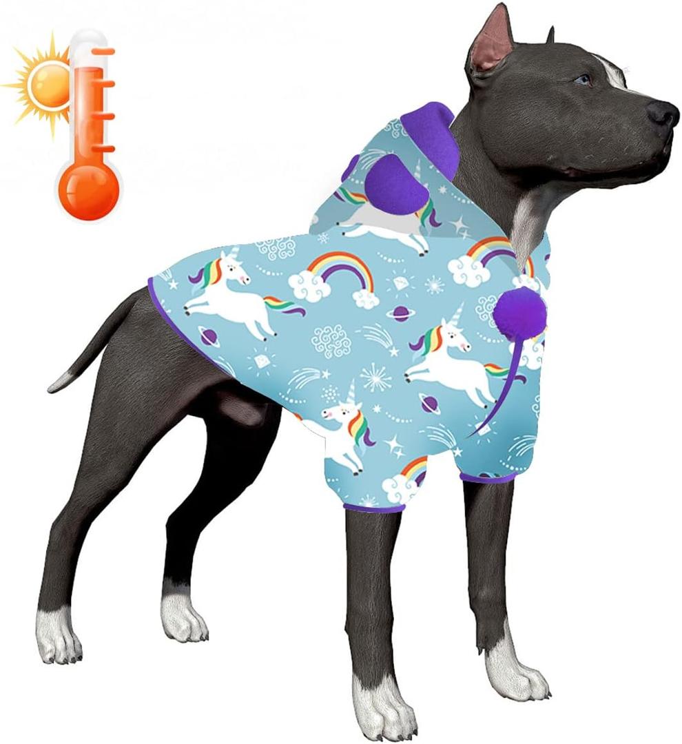 LovinPet Dog Jackets, Dog Sweaters, Soft & Upgrade Lightweight Fabric Fashion Starlight Rainbow Wild Horse Dog Clothes, Fashion Dog Flannel Shirt for Medium Large Breeds Dog Indoor Outside Using