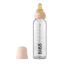 BIBS Baby Glass Bottle Complete Set 225 ml | BPA Free Natural Rubber | Made in Denmark | Blush