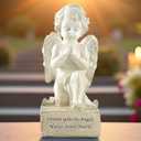 Praying Angel Figurine  6.5" Resin Memorial Angel Statue with Folded Hands, Cherub Remembrance Sculpture with Forever with The Angels Inscription, Sympathy Gift for Loss and Healing
