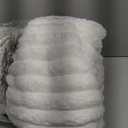 Bedsure Fluffy Duvet Cover Set - Ultra Soft Plush Shaggy Comforter Cover Queen Size, Warm Flannel Fleece Bed Sets for Winter, 3 Pieces (Striped Pattern, Coconut White) (Queen (90" x 90"))