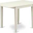 East West Furniture NDT-LWH-T Norden Mid-Century Modern Dining Table - a Rectangle Dining Table Top with Dropleaf & Stylish Legs, 30x48 Inch, Linen White