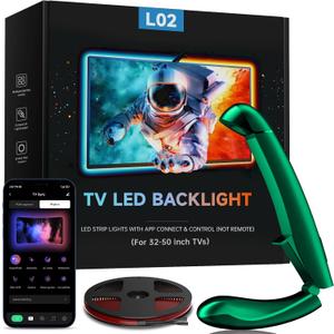 TV LED Backlight with Sensor, 14.7ft Cuttable RGB Strip Lights for 55-65 Inch Screen & PC Monitor, Smart App Control, Game and Music Sync Color That Changing
