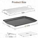 Baking Sheet with Rack Set, Carbon Steel Cookie Sheets for Baking, Multipurpose Cooking Sheet Pan, Cooling Rack, Nonstick Baking Pans, Dishwasher Safe, Size 17 x 12 x 0.8 Inches