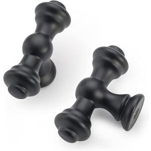 Asidrama 10 Pack Matte Black Kitchen Cabinet Knobs - Dresser & Drawer Knobs - Zinc Cabinet Hardware (Single Hole Knob, Matte Black)