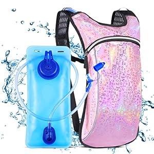 Rave Hydration Pack, Hydration Backpack with 2L Hydration Bladder, Festival Essential Water Backpack for Hiking, Running, Cycling, and Music Festivals
