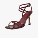 wetkiss Strappy Heels for Women Stiletto High Heeled Sandals Adjustable Ankle Strap, Square Open Toe for Homecoming Party Dress Wedding Daily, Size 9