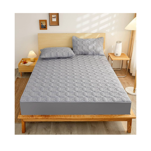 Full Fitted Sheet,Solid Color Quilted Thickened Bedding Sheets, Suitable for 12""/30cm Deep Mattresses Available in All Seasons,Grey,120 * 200cm (1pcs)